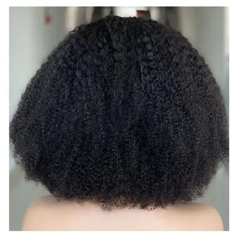 Black Women Non-Glue Human Hair Silky Curly Wig - FASHION FLOOD