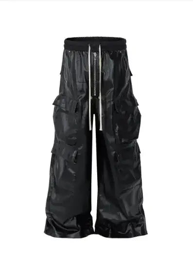 Baggy Leather Cargo Pants