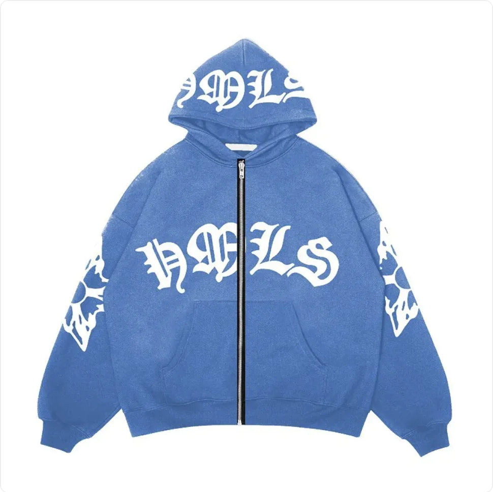 Japanese Style Gothic Letter Print Hoodie