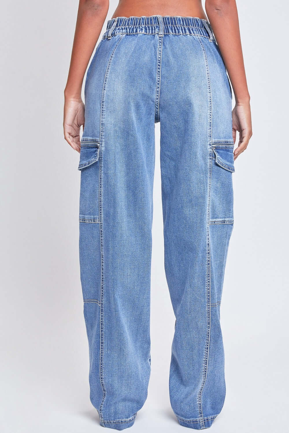 YMI Jeanswear High-Rise Straight Cargo Jeans - FASHION FLOOD