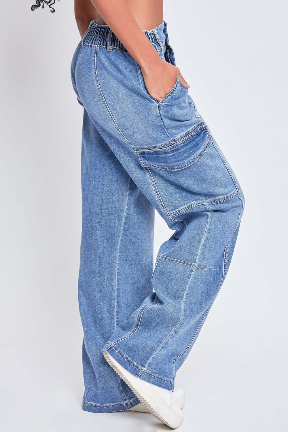 YMI Jeanswear High-Rise Straight Cargo Jeans - FASHION FLOOD