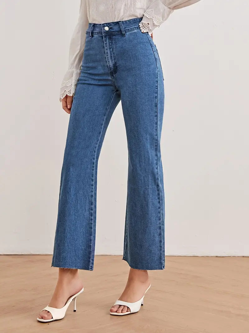 High-Waisted Wide-Leg Cropped Jeans