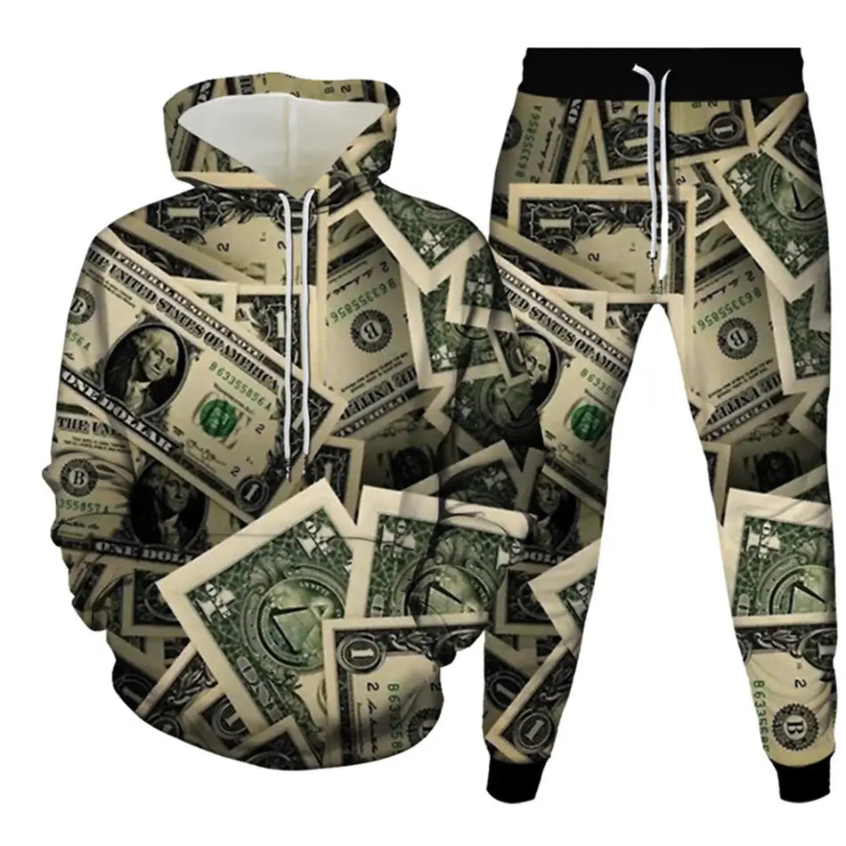Two-Piece Digital Print Hoodie & Sweatpants