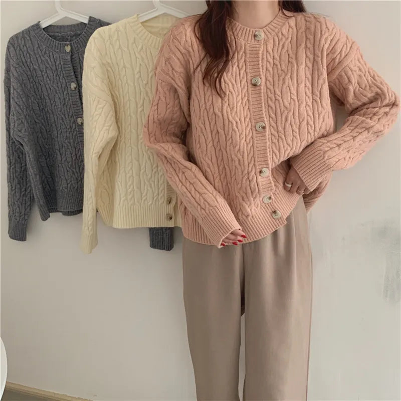 Loose Cardigan Long Sleeve knitted Sweater