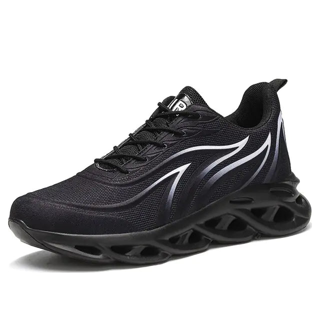 Flame Printed Sneakers - Flying Weave Sports Shoes