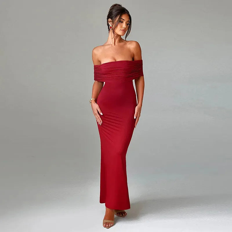 Socialite Style Elegant Sexy Backless Off-shoulder Dress