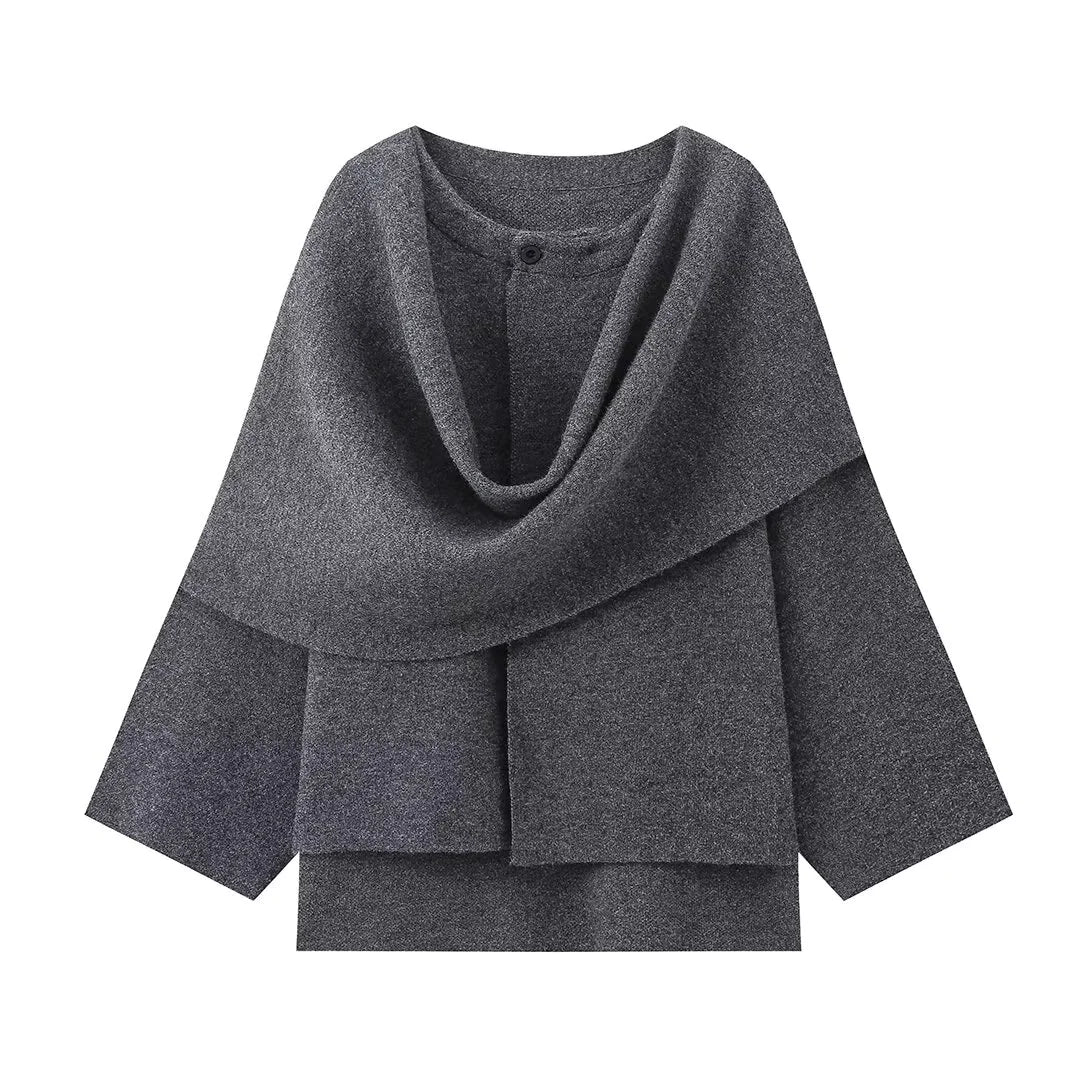 Women's Loose Casual Cape Knitted Sweater Coat