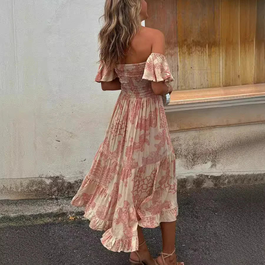 Elegant Off-Shoulder Ruffle Dress