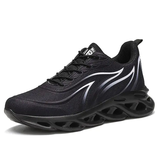 Flame Printed Sneakers - Flying Weave Sports Shoes