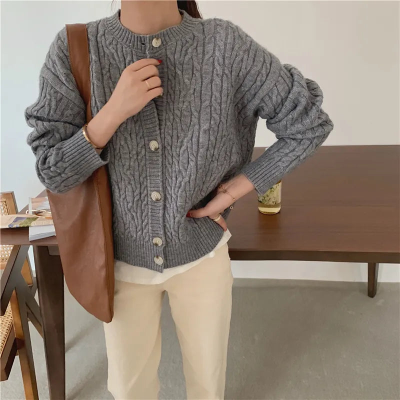 Loose Cardigan Long Sleeve knitted Sweater