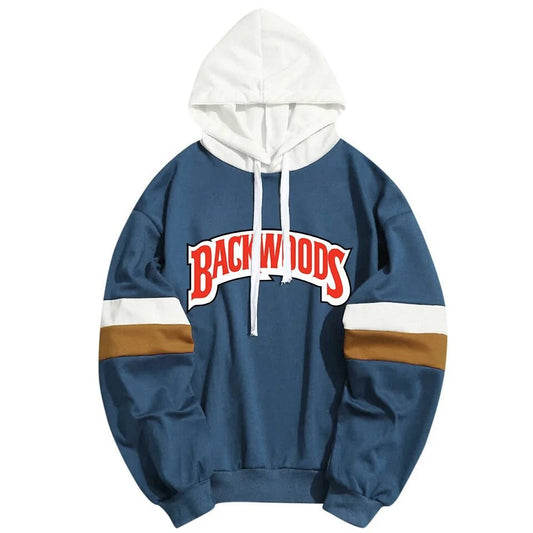 Backwoods Letters Print Hoodie - FASHION FLOOD