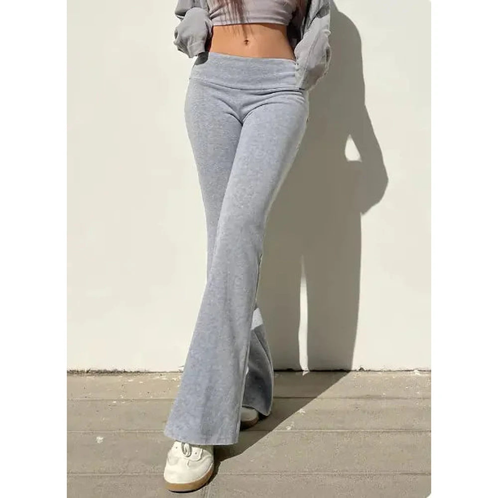 Casual Sexy Basic Solid Flare Pants - FASHION FLOOD