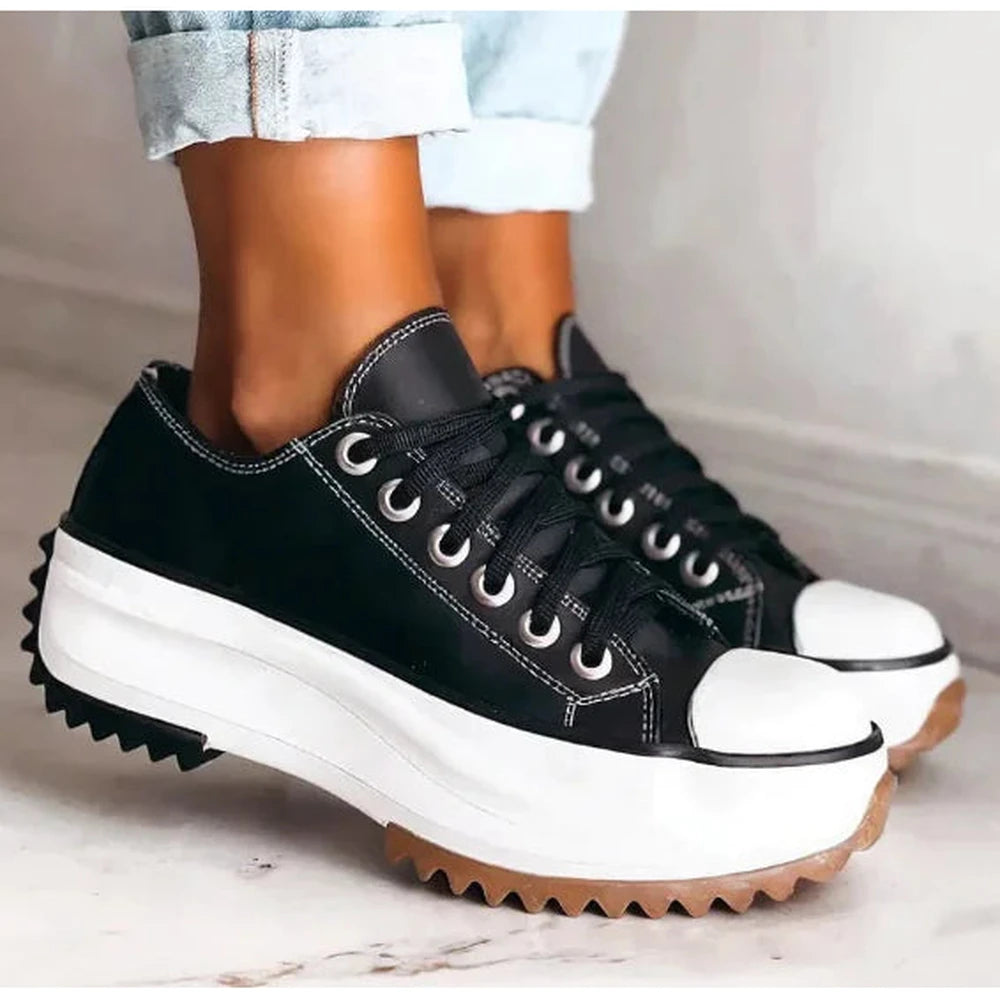 Classic Canvas Platform Hiker Sneakers - FASHION FLOOD