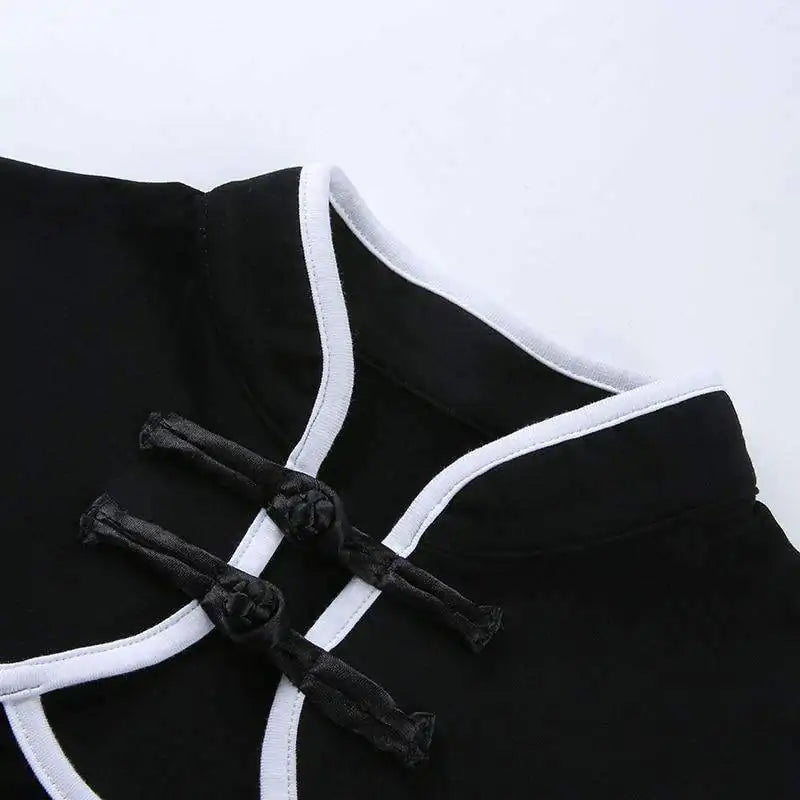 Contrast Cropped Front Shirt - FASHION FLOOD