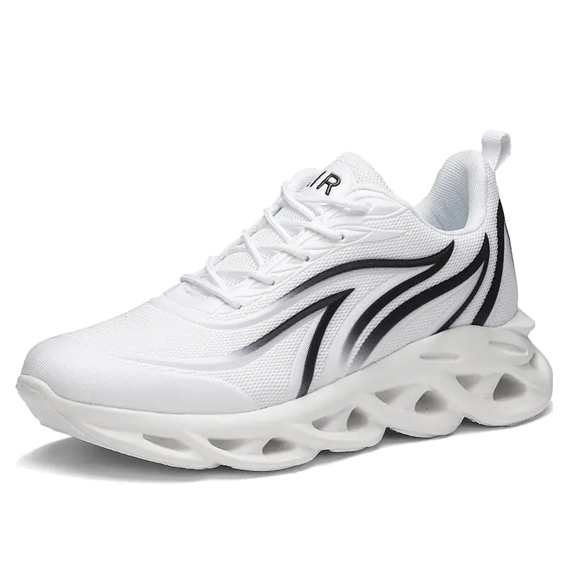 Flame Printed Sneakers - Flying Weave Sports Shoes
