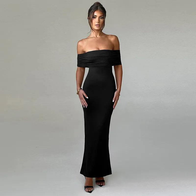 Socialite Style Elegant Sexy Backless Off-shoulder Dress