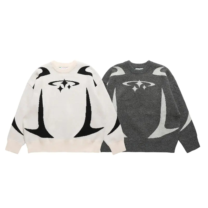 Stars Graphic Sweater - FASHION FLOOD