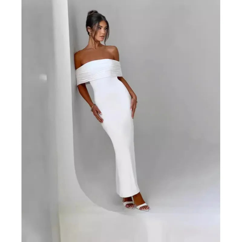 Socialite Style Elegant Sexy Backless Off-shoulder Dress