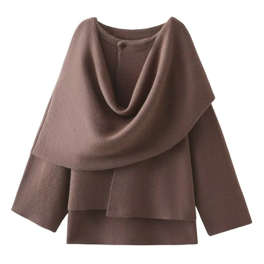 Women's Loose Casual Cape Knitted Sweater Coat