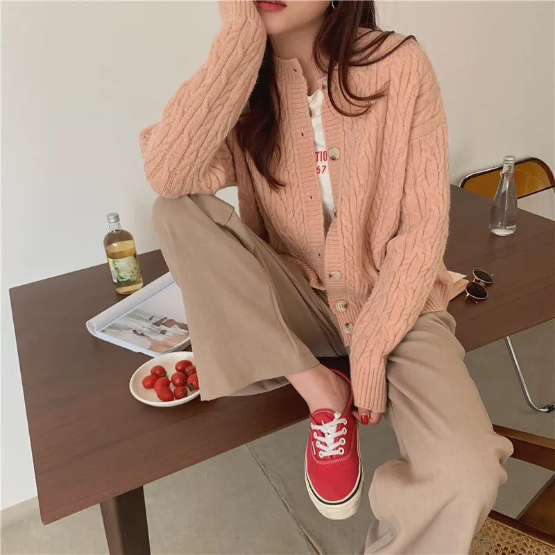 Loose Cardigan Long Sleeve knitted Sweater