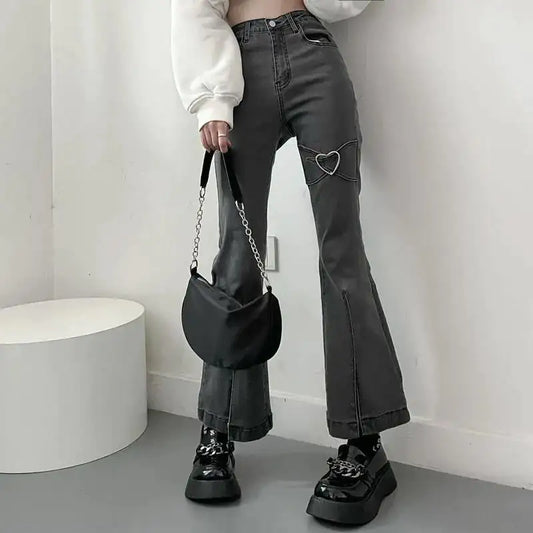 High Waist Jeans with Love Legs Design