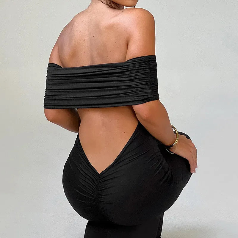 Socialite Style Elegant Sexy Backless Off-shoulder Dress