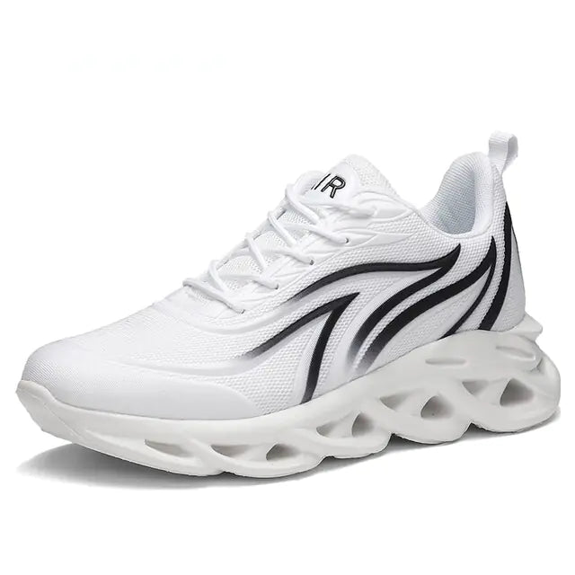Flame Printed Sneakers - Flying Weave Sports Shoes