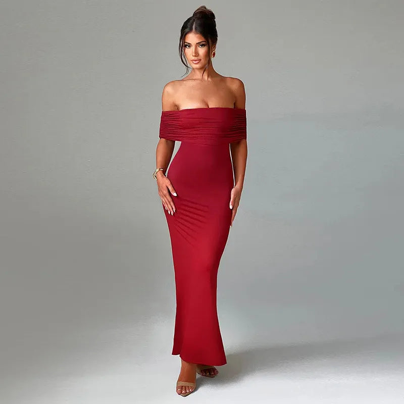 Socialite Style Elegant Sexy Backless Off-shoulder Dress